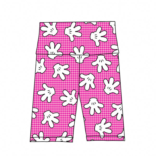 Pink Minnie Gloves Biker Shorts