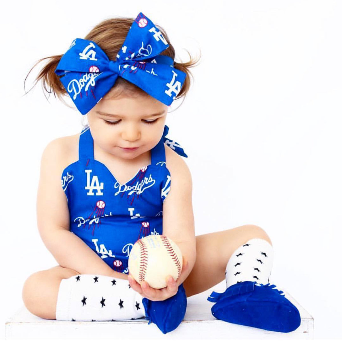 Dodgers Heart Neckline Romper