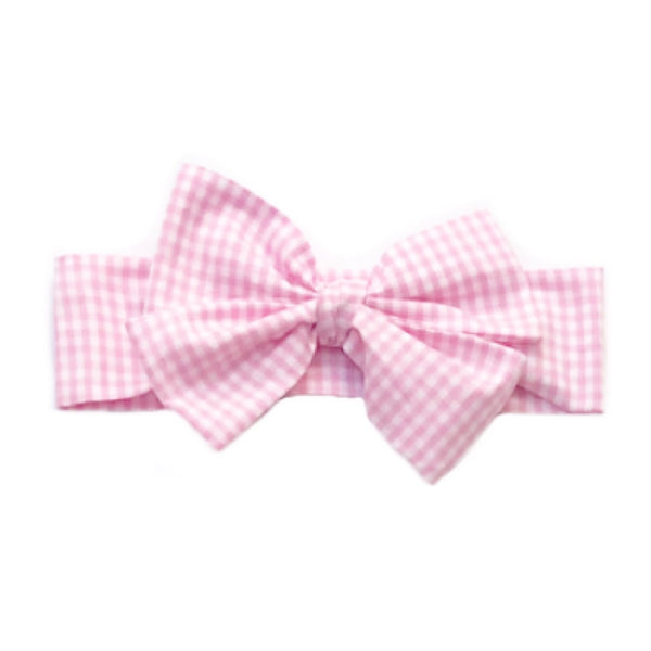 Baby Pink Tiny Gingham Head Wrap
