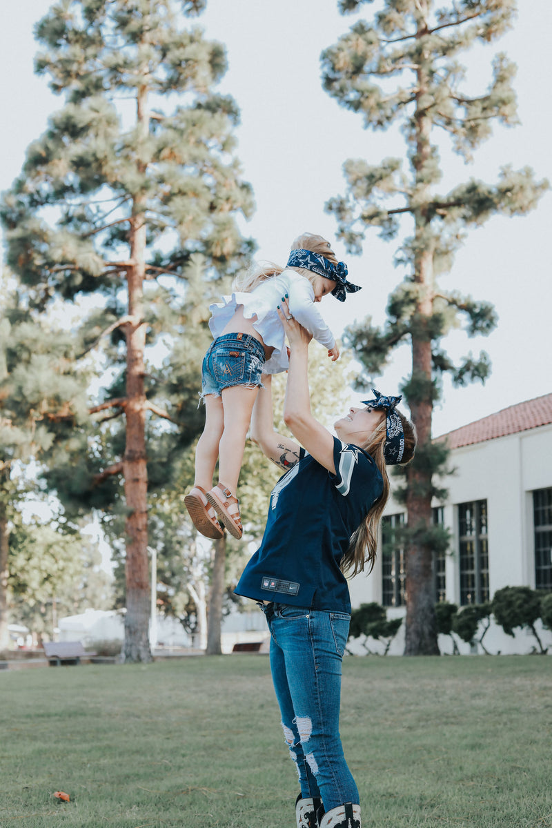 White Dallas Cowboys Mommy & Me Head Wrap SET – JaydenandOlivia