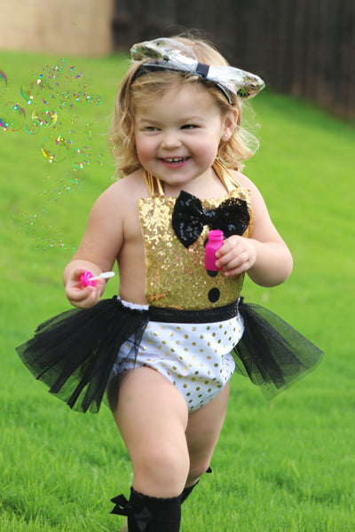 NEW YEARS Gold Sparkle COUNTDOWN Romper