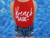 Beach Babe (Red Tank)