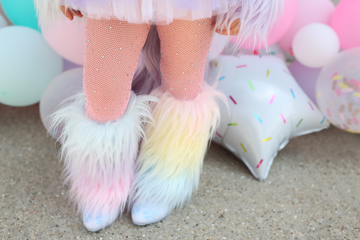 Unicorn Rainbow Faux Fur Leg Warmers – JaydenandOlivia