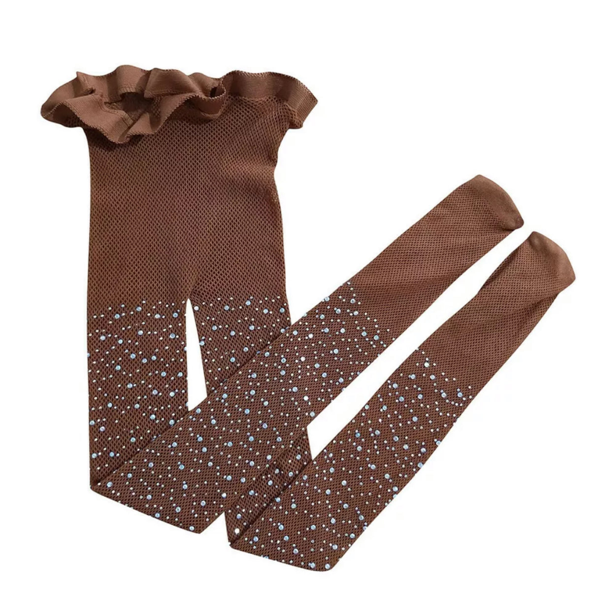 Brown Rhinestone Tights