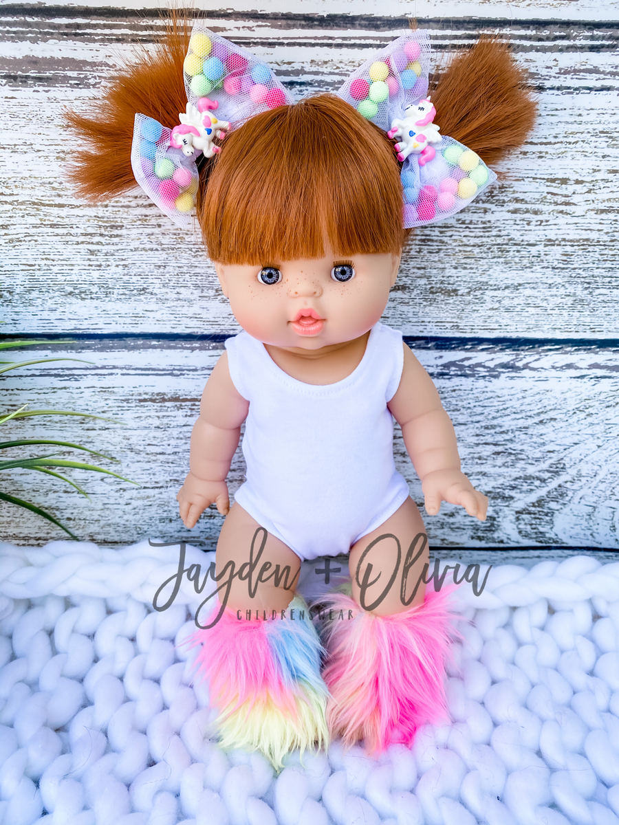 Unicorn Rainbow Faux Fur Leg Warmers – JaydenandOlivia