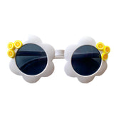 Kid's White Lemon Flower Shaped Sunglasses
