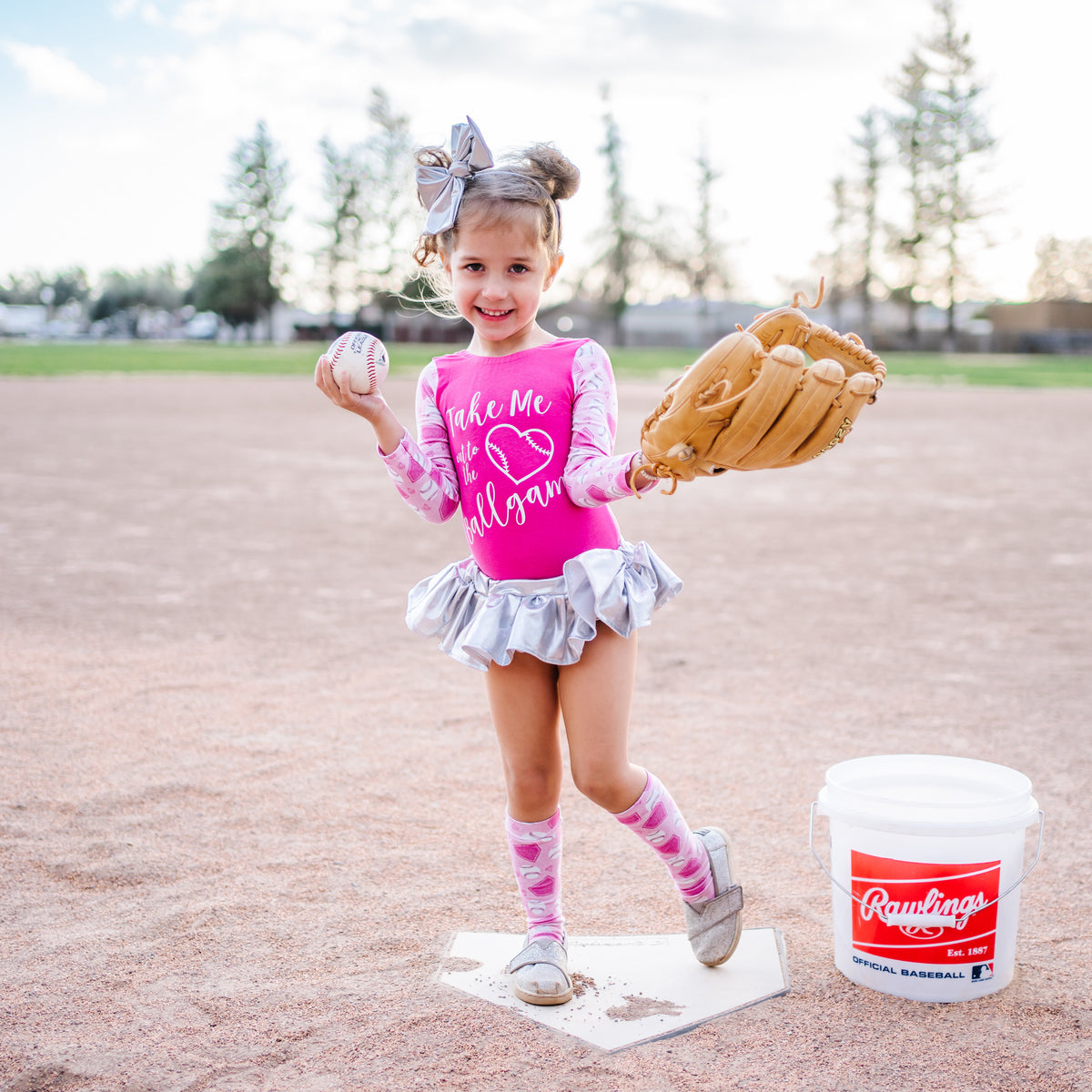 Kids Pink Baseball Player Costume