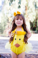 Sparkle Yellow Chick EASTER Romper