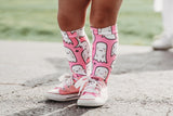 Hot Pink Ghost Knee High Socks