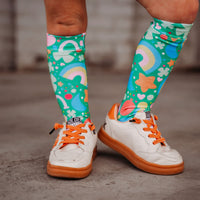 Green Lucky Charms ST. PATRICK'S DAY Knee High Socks