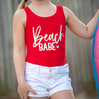 Beach Babe (Red Tank)