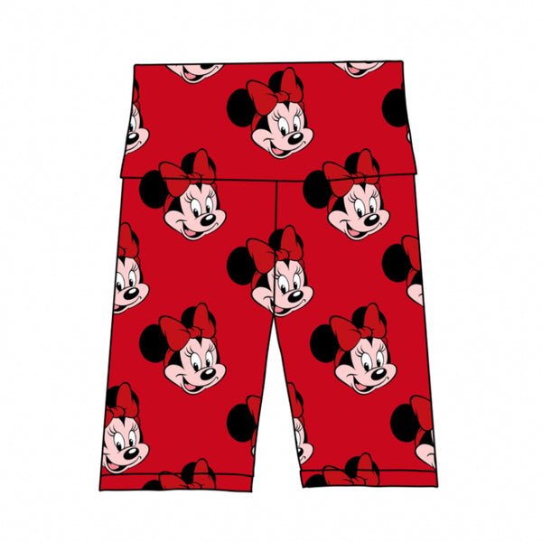 Red Minnie Heads Biker Shorts