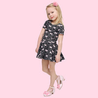 Black & Baby Pink Minnie Twirl Skirt