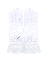 White Satin Long Gloves DAISY