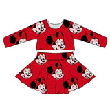 Red Minnie Heads Twirl Skirt