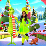 Lime Green Fur Grinch inspired set