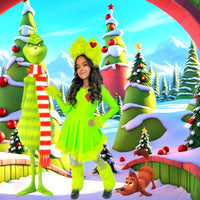 Lime Green Fur Grinch inspired set