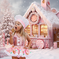 DELUXE Pink Candyland Gingerbread Romper