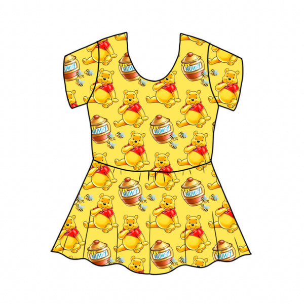 Yellow Winnie the Pooh Peplum Top