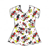 Classic Minnie & Mickey Lovers Peplum Top