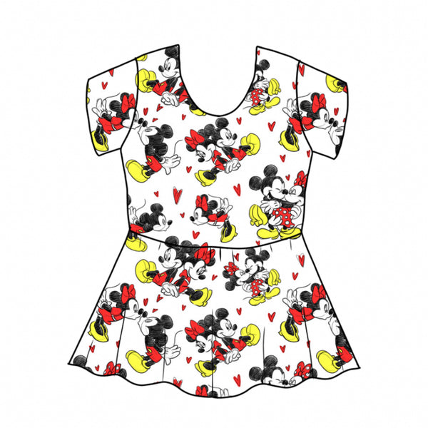 Classic Minnie & Mickey Lovers Peplum Top