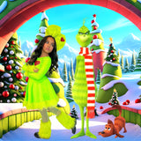 Lime Green Fur Grinch inspired set