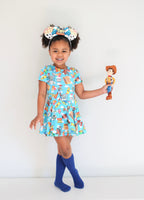 Blue Clouds Toy Story Twirl Skirt