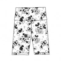 Black & White Minnie & Mickey Lovers Biker Shorts