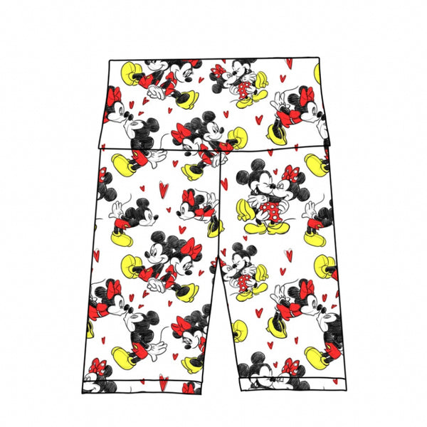 Classic Minnie & Mickey Lovers Biker Shorts