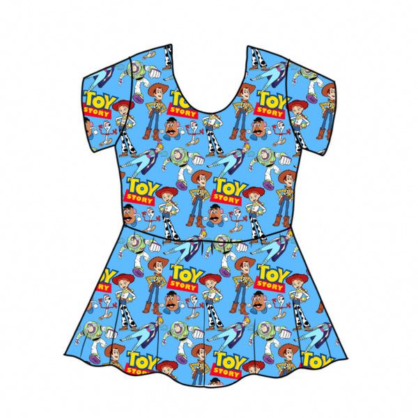 Blue Toy Story & Friends Peplum Top