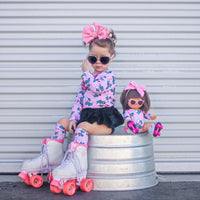 Pink Stripe Roller Skates