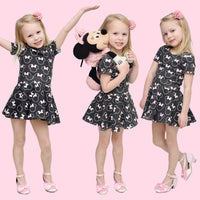 Black & Baby Pink Minnie Twirl Skirt