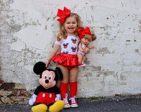 RED Metallic Bloomer Skirt