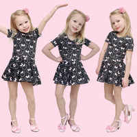 Black & Baby Pink Minnie Twirl Skirt