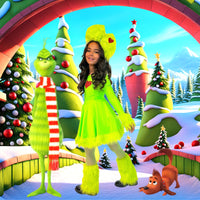 Lime Green Fur Grinch inspired set