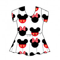 Minnie & Mickey Heads Peplum Top