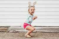 Teal Jumping Bunny Floral