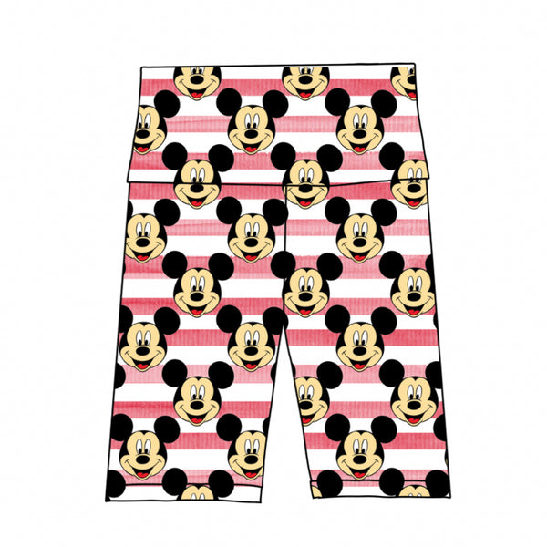 Mickey Stripes Biker Shorts