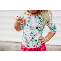 Teal Jumping Bunny Floral