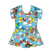 Blue Clouds Toy Story Peplum Top