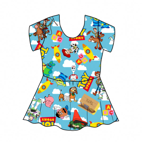 Blue Clouds Toy Story Peplum Top