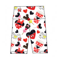 Minnie & Mickey Snack Food Hearts Biker Shorts