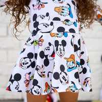 White Mickey & Friends Twirl Skirt