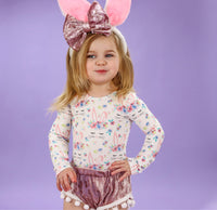 White Bunny Ears Floral Crown