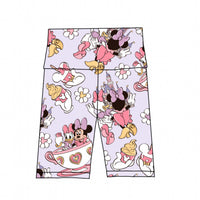 Purple Minnie Teacups Biker Shorts