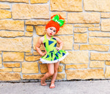 DELUXE Lime Green Black Shapes Romper