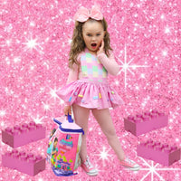 DELUXE Baby Pink LEGO inspired Romper