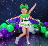 DELUXE Green & Purple Romper