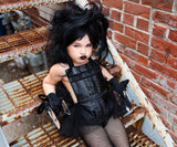 DELUXE Black Pleather Romper