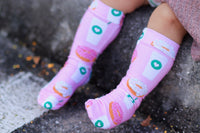 PINK Coffee & Donuts Knee High Socks